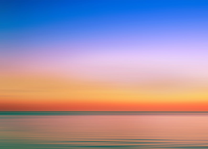 Abstract Gradient Sunset Seascape with Calm Waters