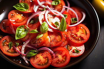 Fresh Tomato Salad with Basil and Red Onion