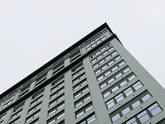Low Angle View of Modern Gray Office Building