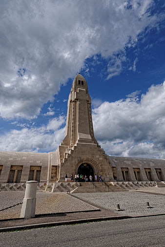Low angle view of Douaumont Ossuary in Verdun, France