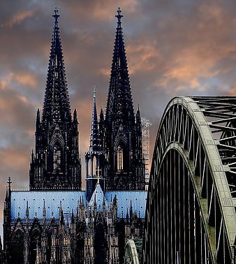 Cologne Cathedral and Hohenzollern Bridge at Sunset