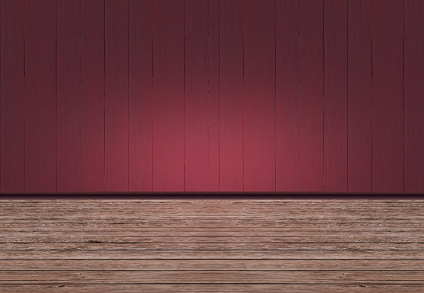 Empty Room with Red Wooden Wall and Floor Background