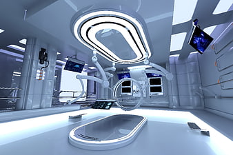 Futuristic Sci-Fi Medical Operating Room Interior