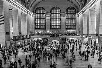 Grand Central Terminal Interior Black and White Architecture