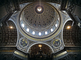 Interior of St. Peter's Basilica Dome in Vatican City