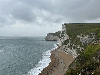 White Cliffs of Dover coastline with beach and ocean view