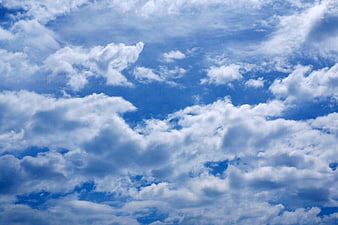 Blue sky with scattered white clouds background
