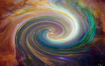 Abstract swirling galaxy nebula with vibrant cosmic colors