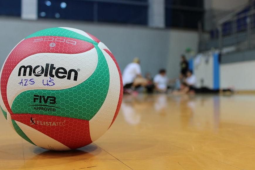 Close-up of Molten Volleyball on Indoor Court