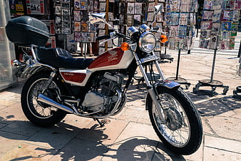 Vintage Honda CM125 Motorcycle Parked on Street