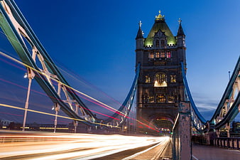 Tower Bridge London Night Long Exposure Light Trails