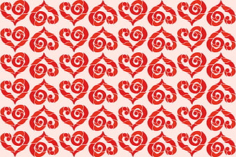 Seamless Red Heart Pattern Background