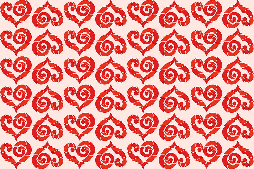 Seamless Red Heart Pattern Background