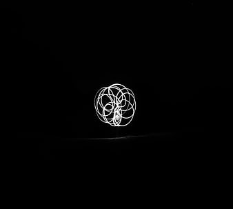 Abstract white light painting sphere on black background