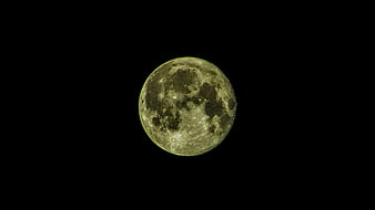 Full Moon Against Black Night Sky