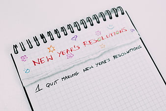 Humorous New Year's Resolution Notebook Page