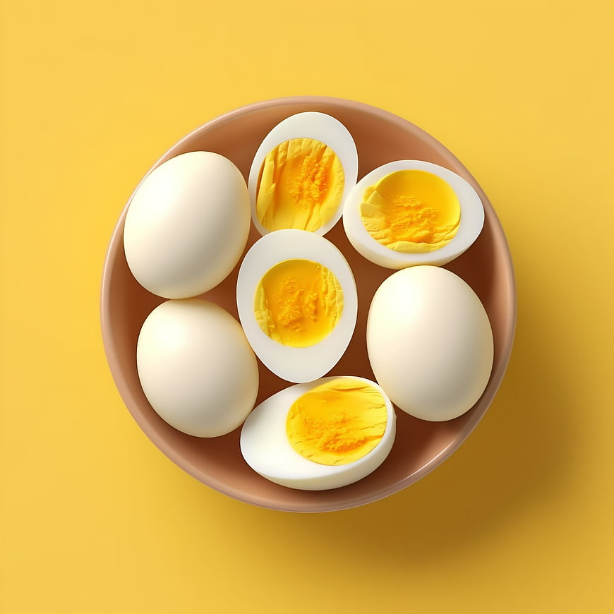 Top View of Boiled Eggs on a Plate
