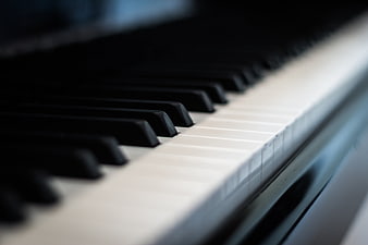 Close-up of Piano Keys with Shallow Depth of Field