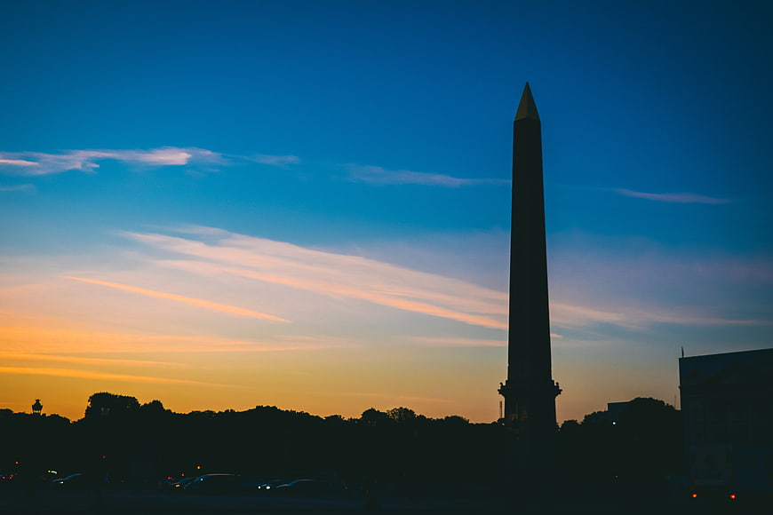 Silhouette of Vendôme Column at Sunset in Paris