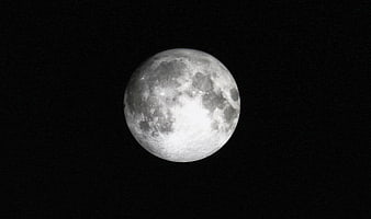 Full Moon Close Up Against Black Night Sky
