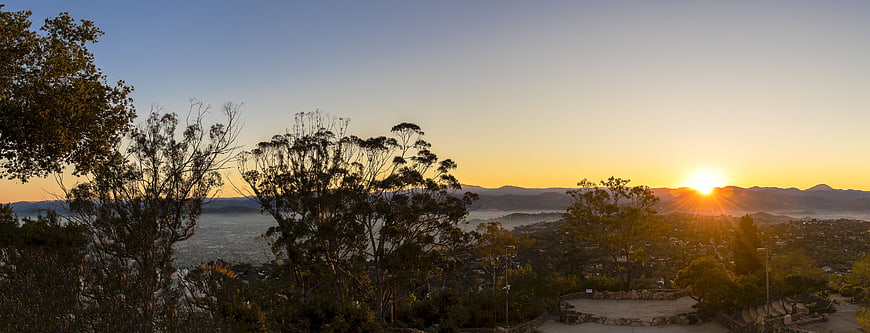 Panoramic Sunrise Over San Diego From Mt. Helix