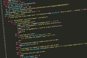 PHP and HTML Code Snippet on Dark Background