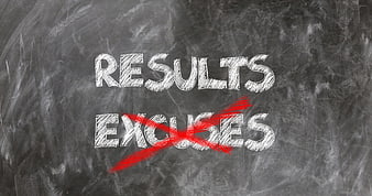 Results Not Excuses Chalkboard Motivation