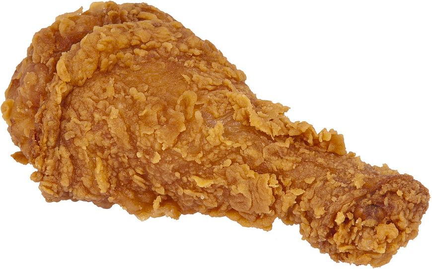 Crispy Fried Chicken Drumstick on White Background