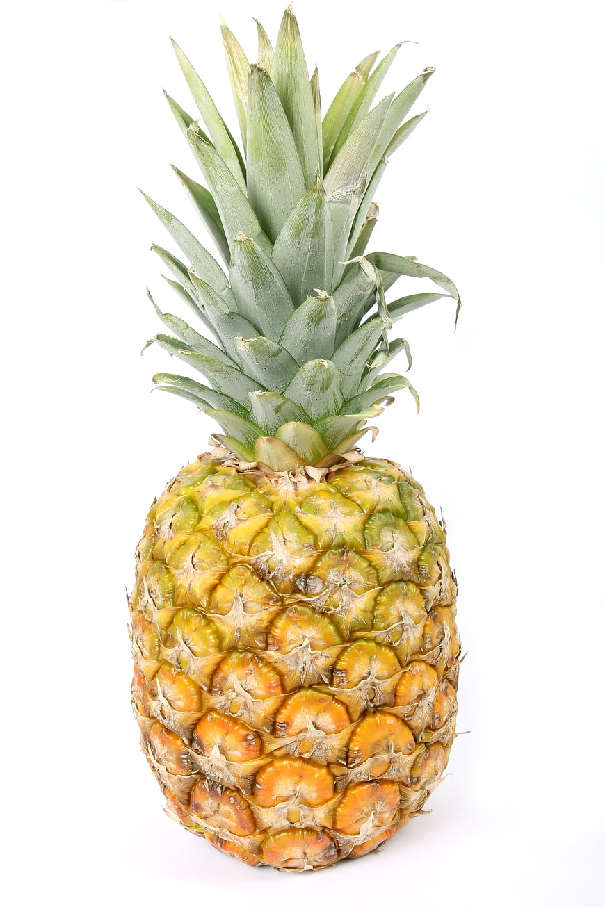 Whole Fresh Pineapple Isolated on White Background