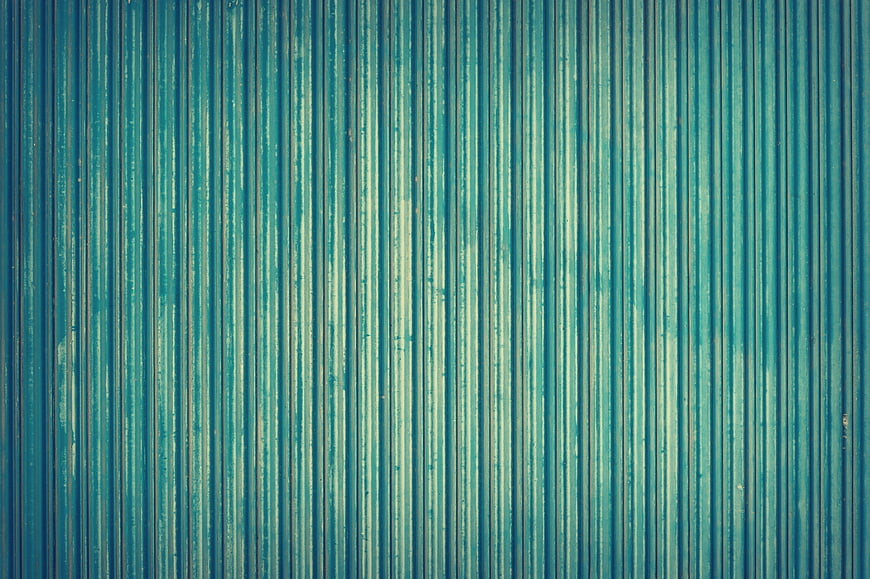 Textured Teal Corrugated Metal Background