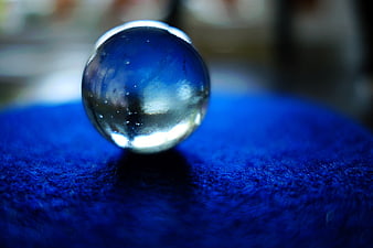 Crystal Ball on Blue Velvet Surface