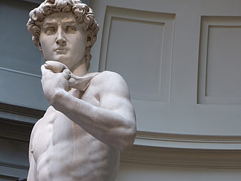 Close-up of Michelangelo's David Statue in Florence Museum
