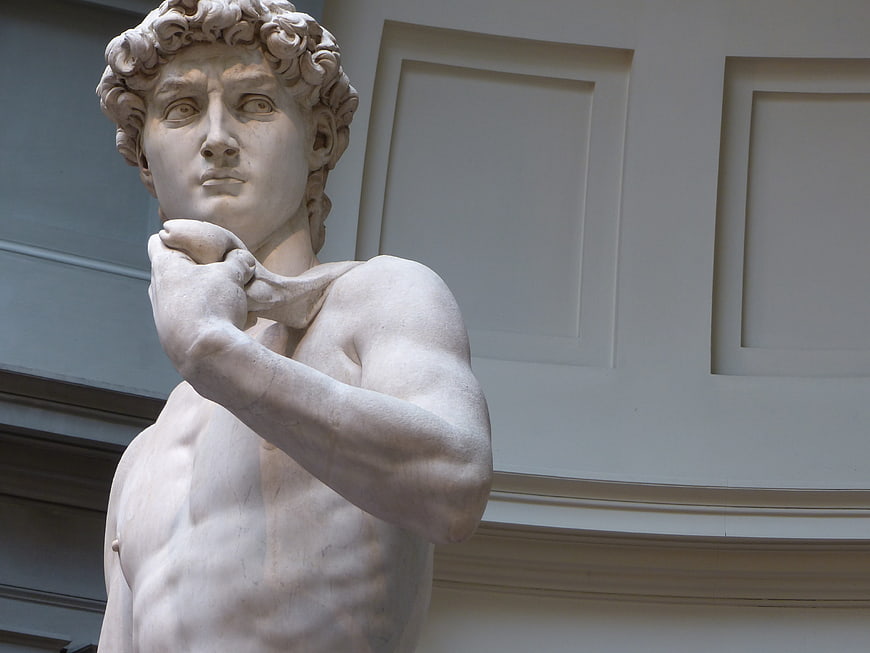 Close-up of Michelangelo's David Statue in Florence Museum