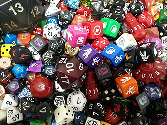 Colorful Polyhedral RPG Dice Collection Pile