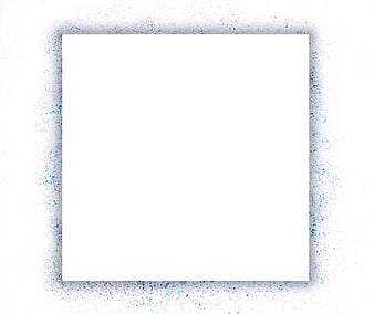 Blue and Cyan Watercolor Splash Frame on White Background