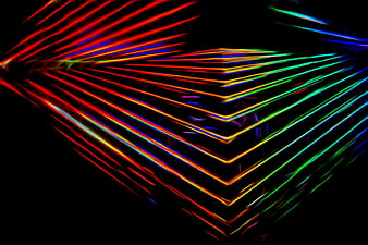Abstract Neon Light Streaks on Black Background