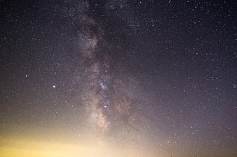 Milky Way Galaxy in Night Sky with Light Pollution