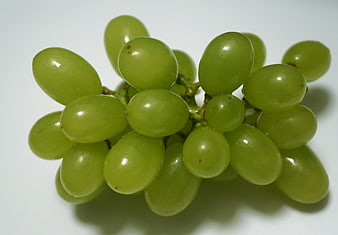 Fresh Green Grapes on White Background