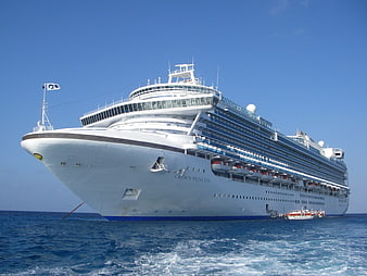 Crown Princess cruise ship sailing on open blue ocean