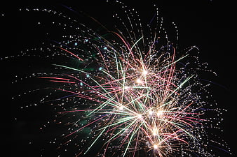 Colorful Fireworks Bursting in Night Sky