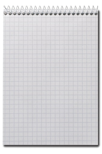 Blank Grid Paper Notepad With Spiral Binding On White Background