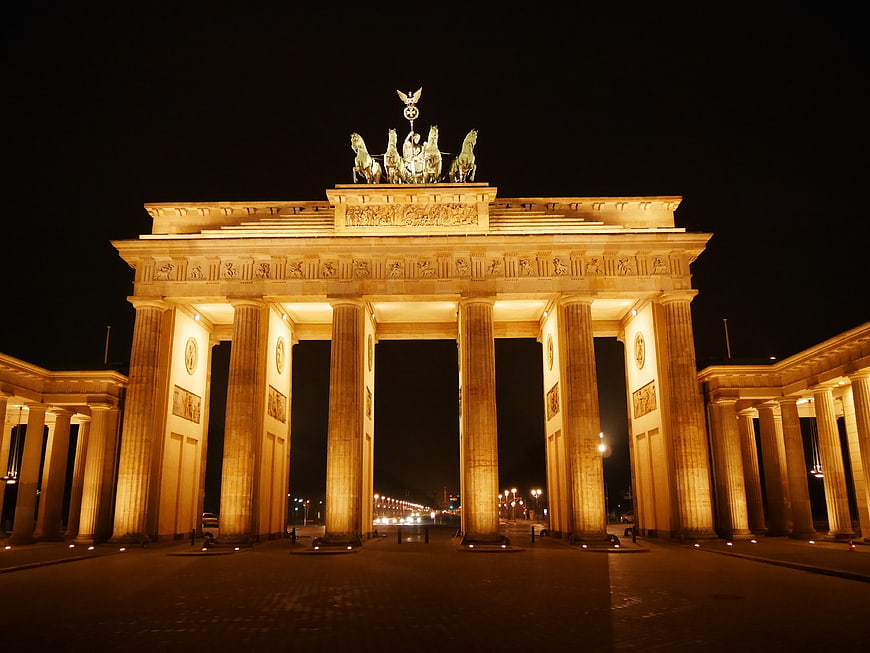 Brandenburg Gate Berlin Night Illuminated