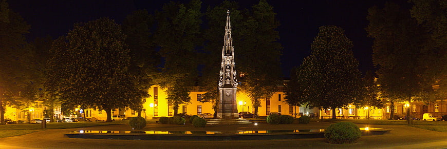 Rubenow Monument in Greifswald, Germany at Night