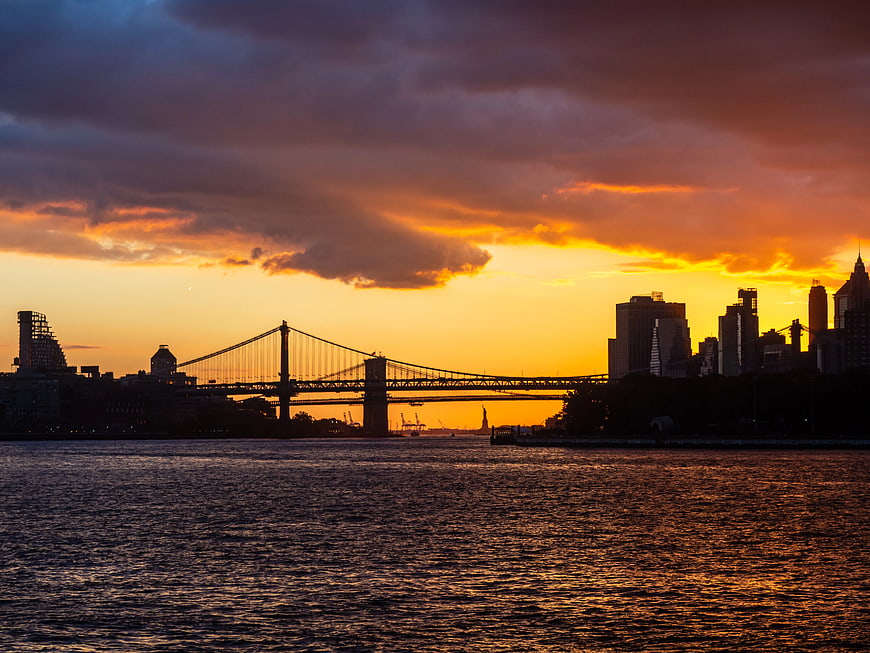 Brooklyn Bridge Silhouette at Golden Sunset