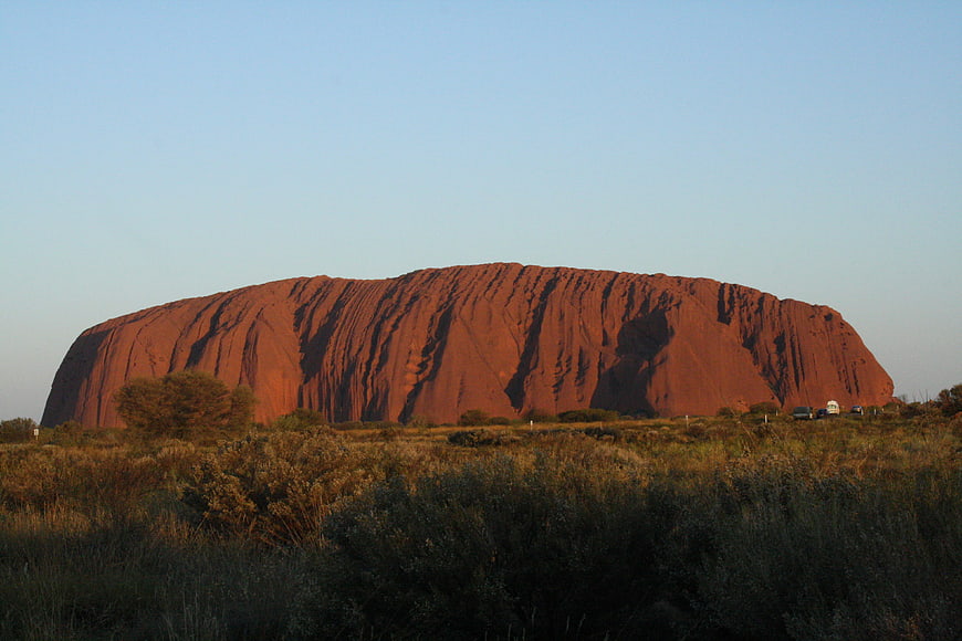 Uluru Ayers Rock in the Australian Outback at Sunset