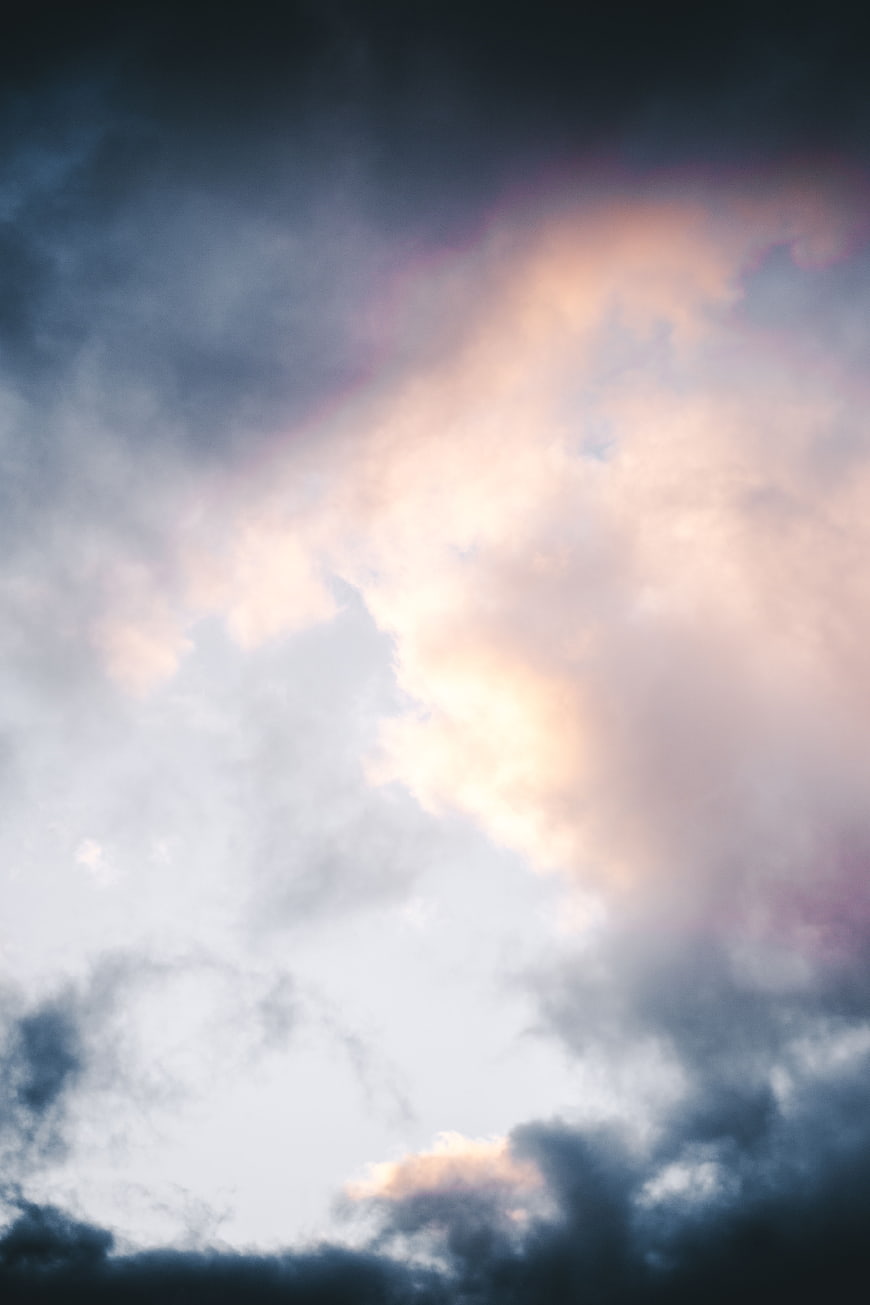 Dramatic Cloudy Sky with Soft Sunset Light