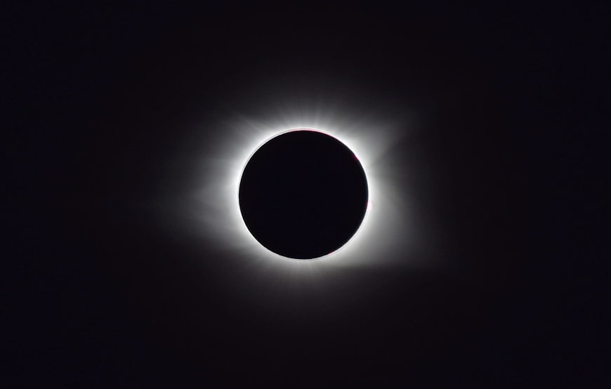 Total Solar Eclipse with Visible Corona and Diamond Ring Effect