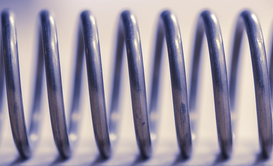 Macro Close-Up of Metal Coil Spring