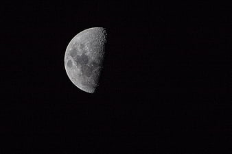 High-Resolution Telephoto Shot of a Waning Gibbous Moon