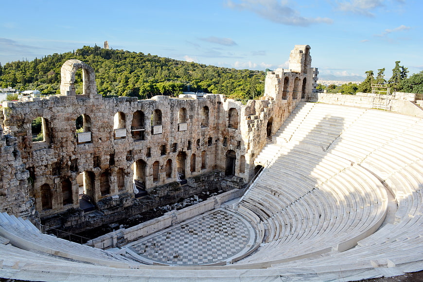 Herodes Atticus Odeon Ancient Theater in Athens, Greece